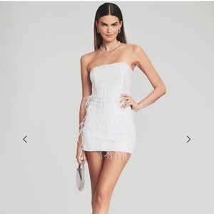 Retrofete Anastasia Sequin Feather Dress